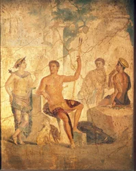 Fresko mit Meleager und Atalanta, aus Pompeji