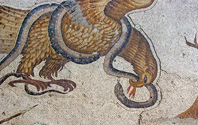 Mosaik, das den Adler und die Schlange darstellt, Arasta-Basar, Sultan-Ahmet-Moschee, Istanbul