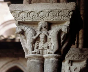 Kapitel, das Daniel in der Löwengrube darstellt (Skulptur)