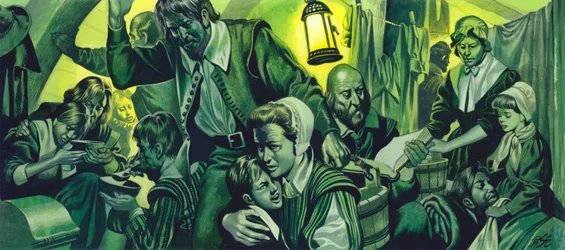 Gedrängte Bedingungen auf der Mayflower