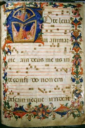Corale / Graduale Nr. 5 Historiierte Initiale "A" darstellend König David und Gottvater
