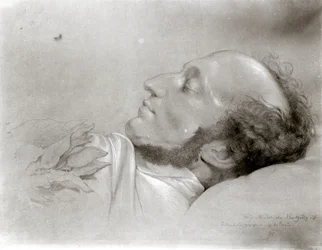 Felix Mendelssohn (1809-47) auf seinem Sterbebett, ca. 1847