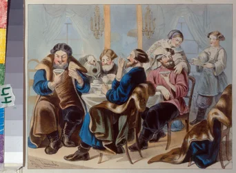 Tee und Zucker. Teetrinken in einer Taverne