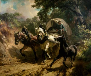 Botenwagen im Hohlweg