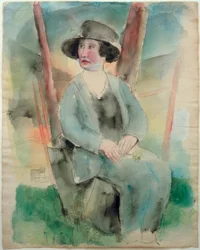 Frau mit Hut