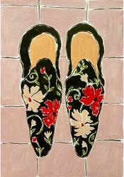 Elegante Blumenschuhe