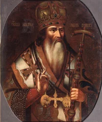Porträt von Joachim, Patriarch von Moskau 1674-1690, Ende des 17. Jahrhunderts