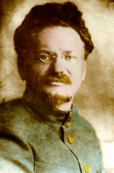 Porträt von Leo Trotzki (Trotzki), russischer Theoretiker und Politiker (1879-1940), 20. Jahrhundert (Foto)