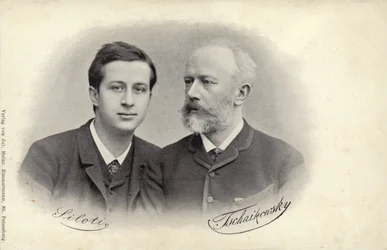 Porträt von Siloti und Tschaikowski