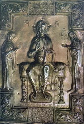 Evangelienumschlag aus Berta, spätes 12. Jahrhundert (Repoussé-Gold)
