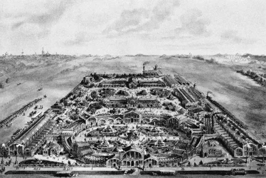Ansicht der Allrussischen Ausstellung 1882, Khodynka, Moskau, Russland