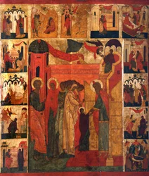 Der Einzug der Allerheiligsten Theotokos in den Tempel, 16. Jahrhundert