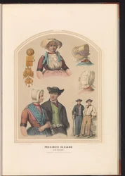 Klederdracht van eiland Zuid-Beveland in Zeeland, 1857