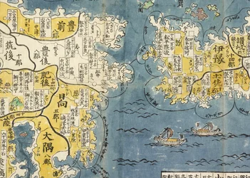 Detail einer Karte von Japan