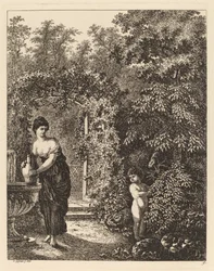 Putto besucht ein Mädchen an einem Brunnen, 1771