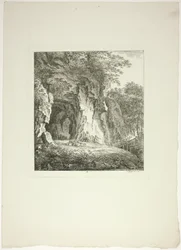 Hirten und Schafe ruhen unter einer Brücke, Tafel sieben aus Paysages Dédiés à M. Warelet