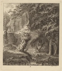Waldlandschaft mit einem beschnittenen Baum, 1764