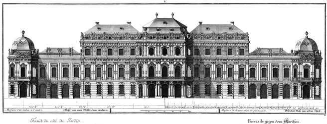 Aufriss der Gartenfassade