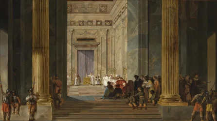 Die Königin von Saba vor dem Tempel König Salomos in Jerusalem, ca. 1630-1634