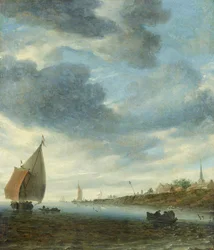 Binnengewässer mit Segelboot