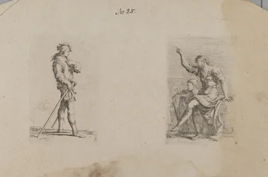 (Figurinenserie) Mann mit Arm auf Brusthöhe