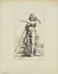 Figur mit Stab, die zeigt