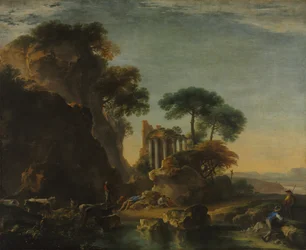 Ruinen in einer felsigen Landschaft