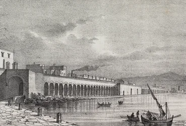 Ansicht der Eisenbahn bei Torre Annunziata, Kampanien, Italien