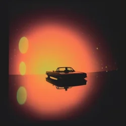 Klassisches Auto Kosmischer Sonnenuntergang