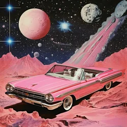 Kosmischer rosa Kreuzer