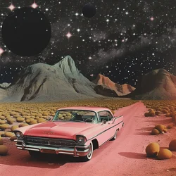 Rosa Auto kosmische Wüste