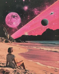 Rosa kosmischer Strand