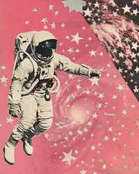 Pinke Galaxie Astronaut