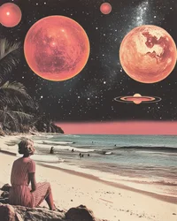 Retro Weltraum Strand