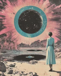 Retro Frau Alien-Welt