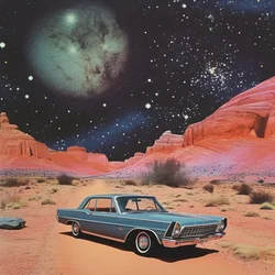 Vintage Auto kosmische Wüste
