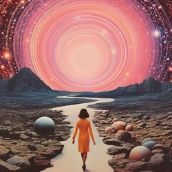 Frau kosmischer Pfad