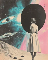 Frau im kosmischen Traum