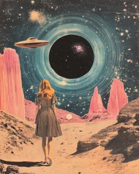 Kosmische Reise der Frau