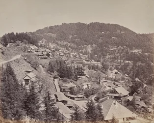 Shimla. Häuser europäischer Bewohner, Blick nach Osten