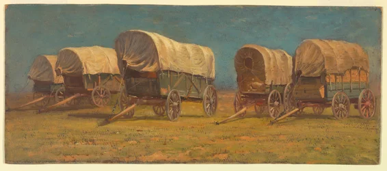 Zeichnung, Studie, Planwagen, möglicherweise 1871