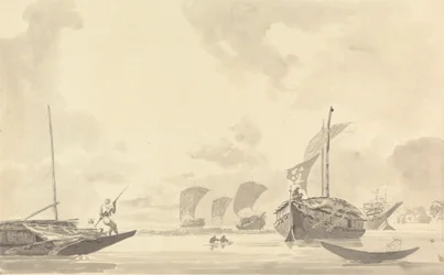 Boote auf dem Hoogley [Hooghly] Fluss