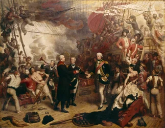Admiral Duncan empfängt das Schwert des niederländischen Admirals de Winter in der Schlacht von Camperdown