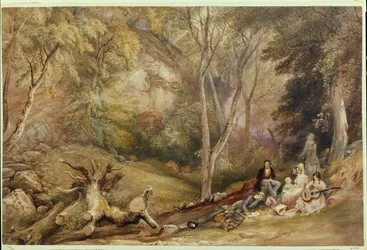 Eine Skizziergruppe in Leigh Woods, um 1830