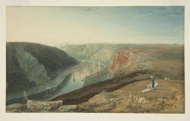 Die Avon-Schlucht von der Nähe des Clifton-Observatoriums, ca. 1825
