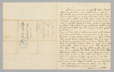 Brief an Giles Saunders von Samuel M. Fox über den Sklavenhandel, 17. April 1848