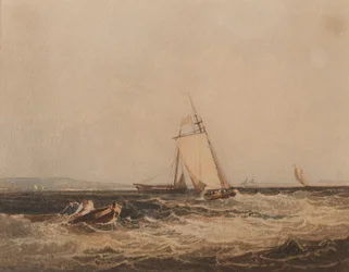 Fischerboote, ca. 1820 (Aquarell auf Papier)