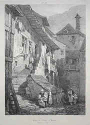 Ruinen der Abtei von Baume. Innenhof