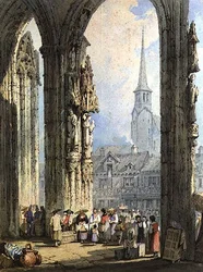 Szene von einer Kirchenvorhalle