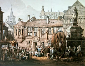 Das Hotel de Bourgtheroulde, Place de la Pucelle, Rouen, um 1825